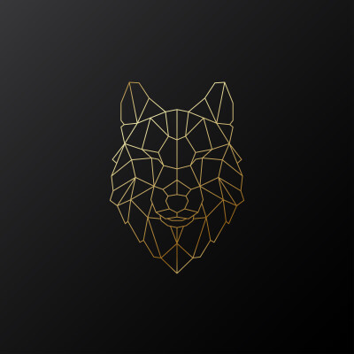 Minimalist Wolf - Goud