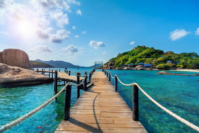 Houten Brug in Thailand