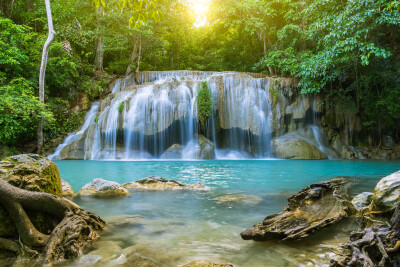 Waterval, Erawan National Park, Thailand